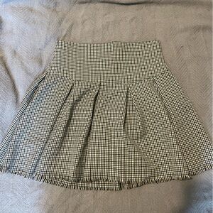 Plaid pattern mini skirt